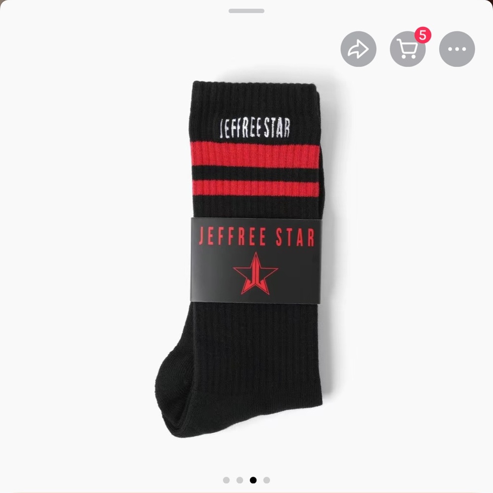 Jeffree Star Black and Red Socks